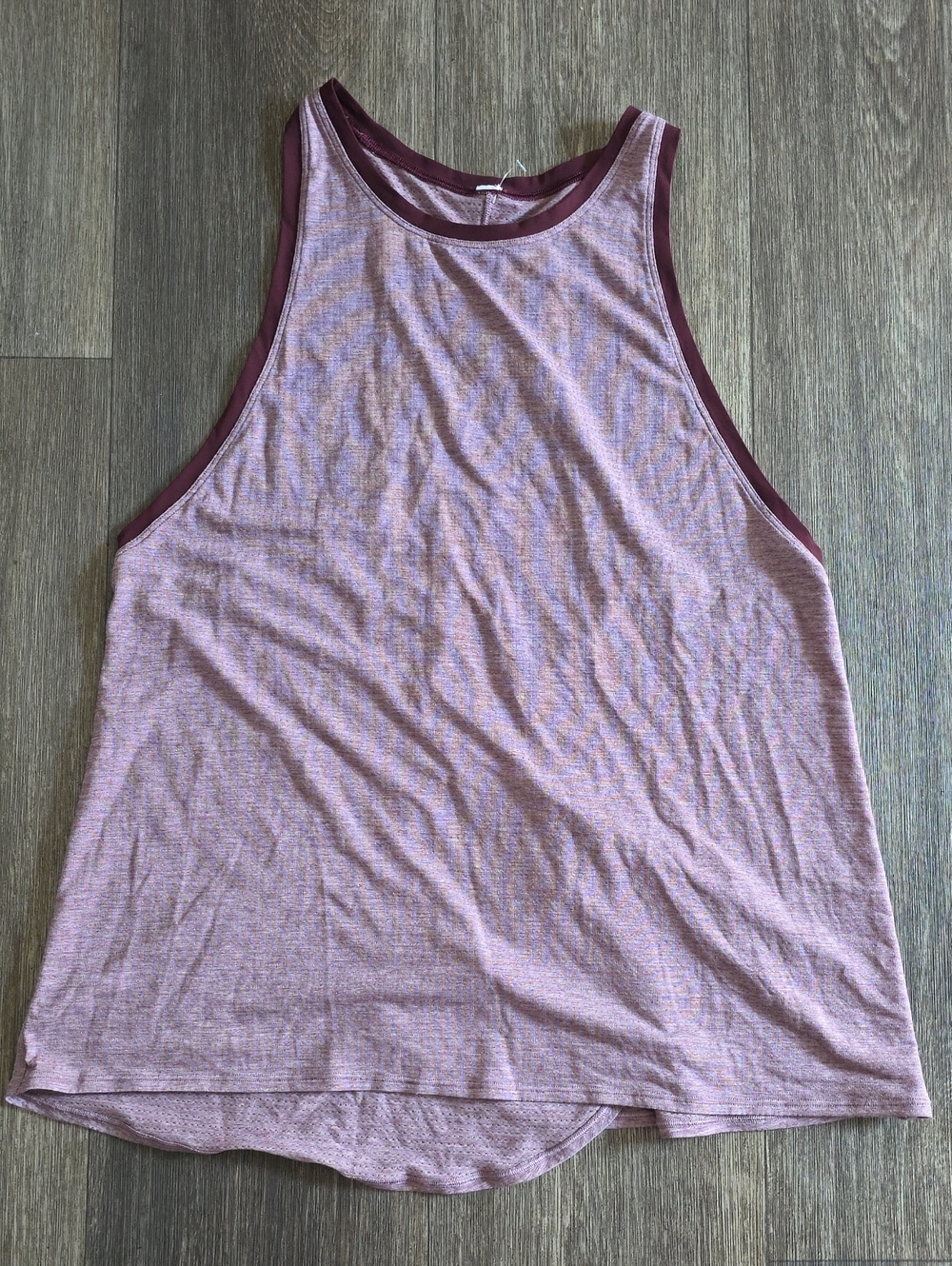 lululemon athletica Heathered Rose Racerback Tank with Maroon Trim - Picture 5 of 6